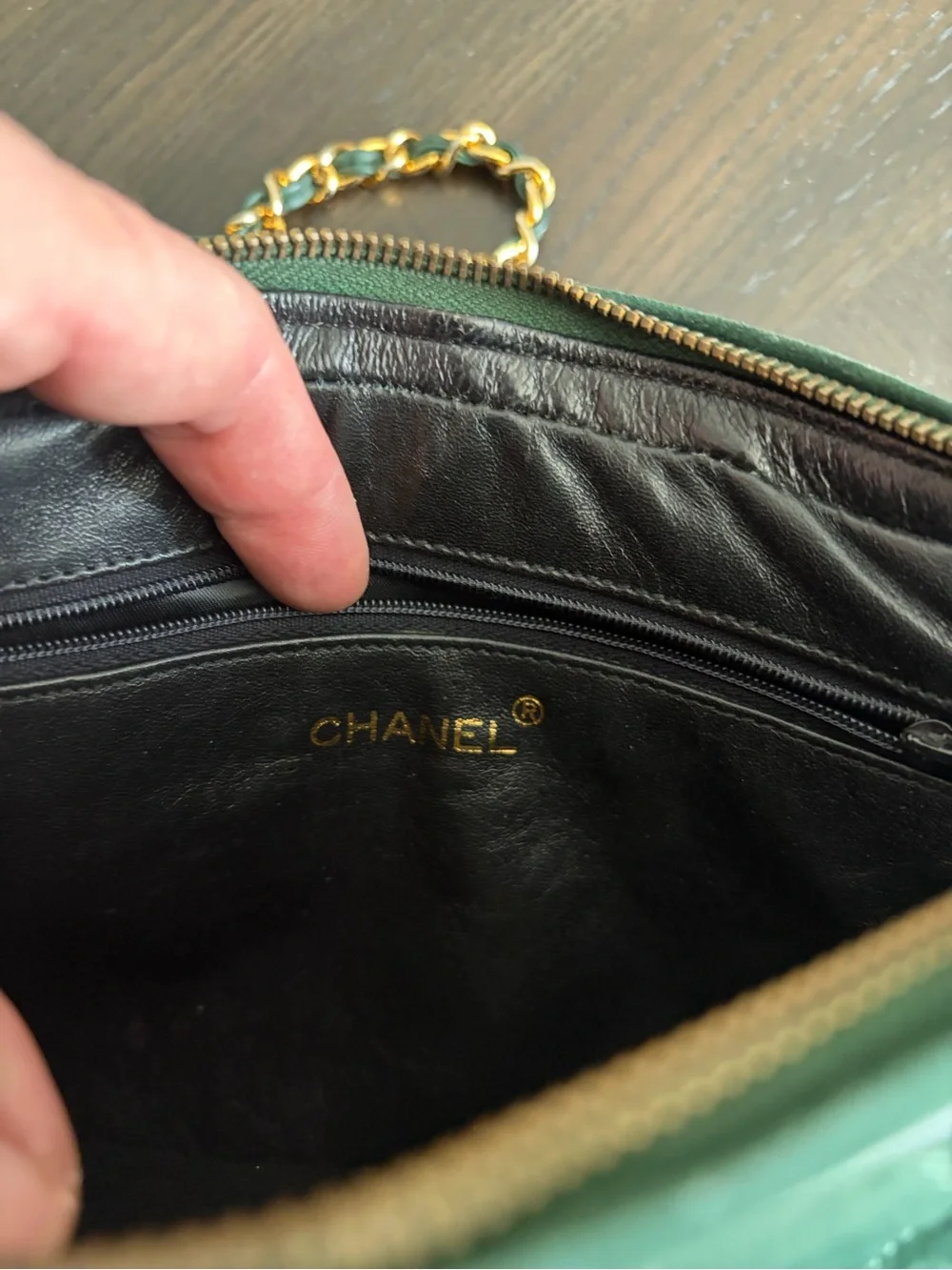 Rare CHANEL Vintage Green Suede Bag Quilted Tassel Gold Chain 1989-1991